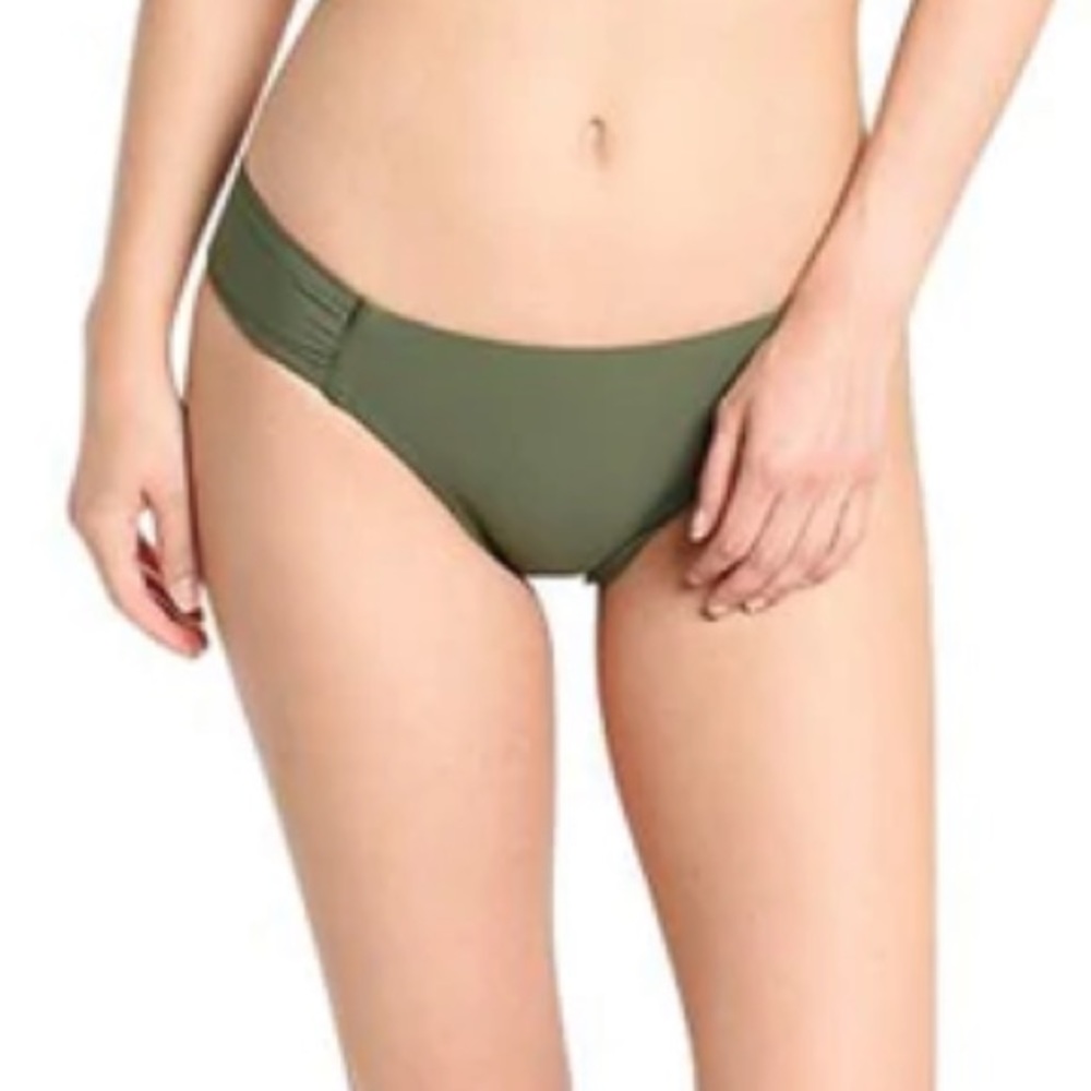 Helen Jon Tab Side Hipster Bikini Bottoms in Fatigue SZ S NWOT